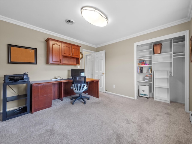11 Balanchine Ct, Airmont, NY 10952 - office featuring ornamental molding, light colored carpet, and baseboards