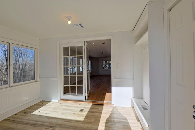 interior space featuring light wood-type flooring