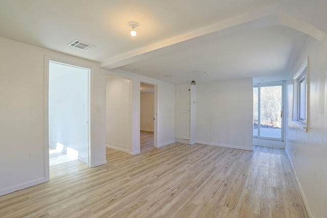 empty room featuring light hardwood / wood-style floors