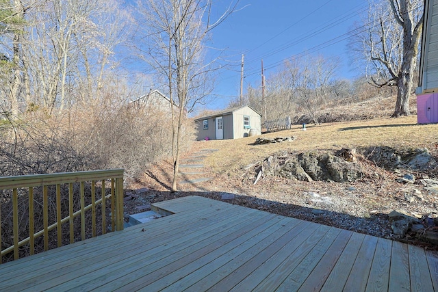 deck featuring an outbuilding