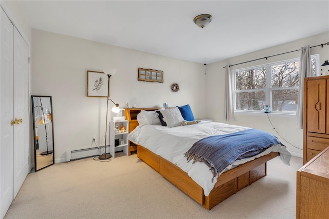 bedroom with a baseboard radiator