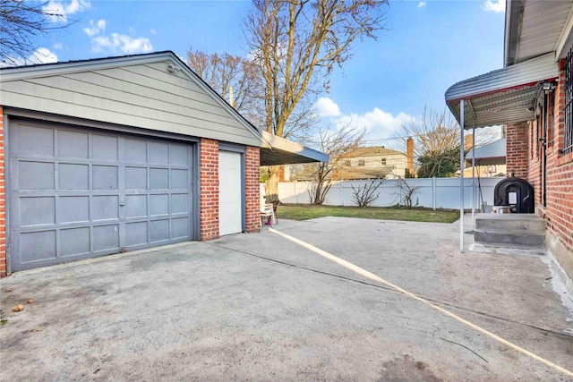 view of garage