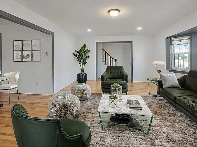 living room featuring hardwood / wood-style flooring