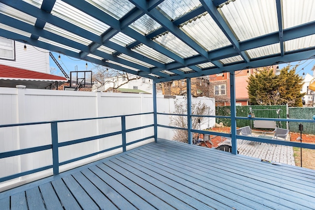 wooden deck with a pergola