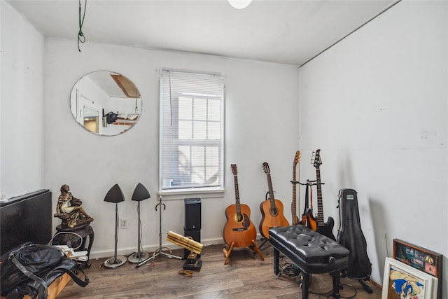 interior space with hardwood / wood-style flooring