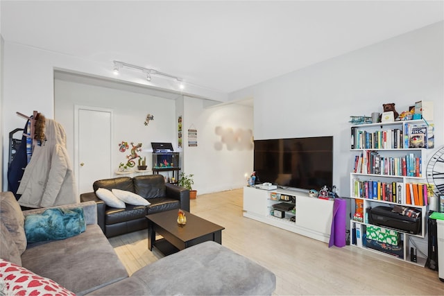 living room featuring light hardwood / wood-style flooring