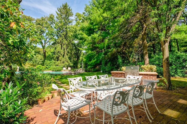 view of patio / terrace with a grill