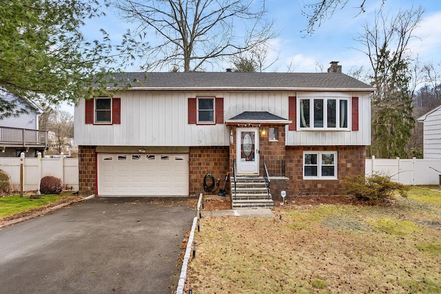 bi-level home with a garage