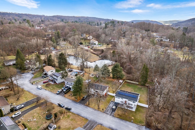 bird's eye view featuring a mountain view