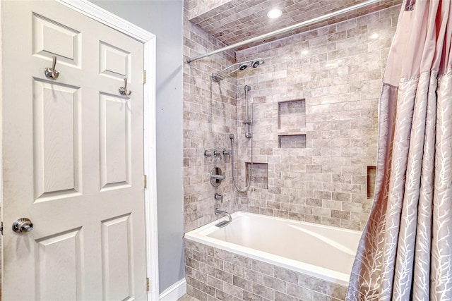 bathroom with shower / bath combo