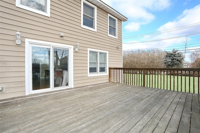 deck with a yard