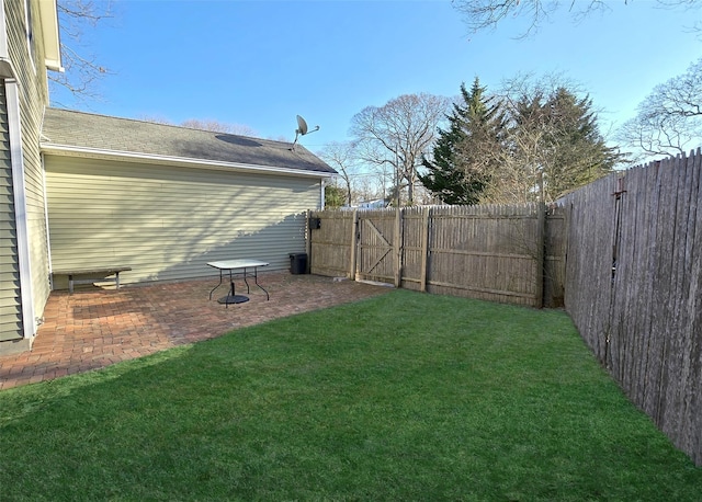 view of yard featuring a patio area