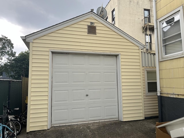 view of garage