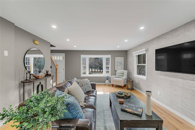 living room featuring wood-type flooring