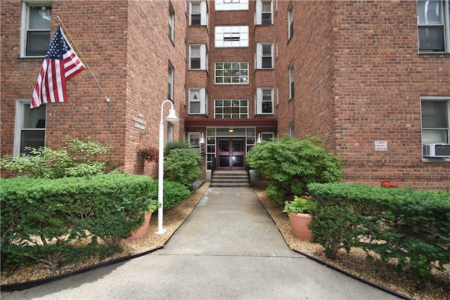 view of building exterior featuring cooling unit