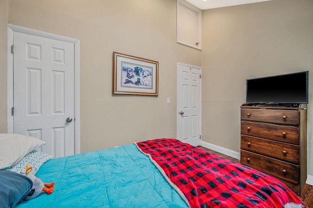 bedroom featuring wood-type flooring