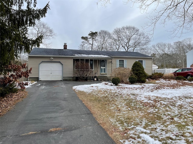 single story home with a garage