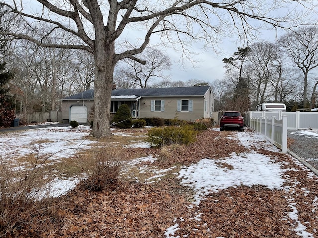 exterior space featuring a garage