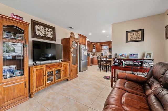 view of tiled living room