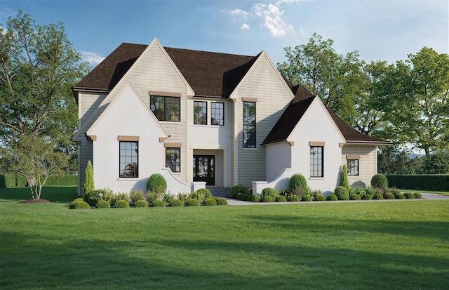 view of front facade with a front lawn