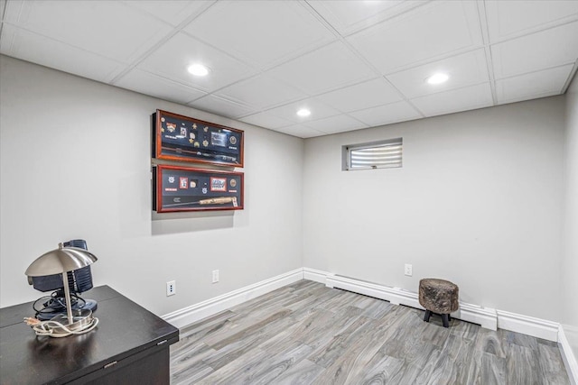 interior space with hardwood / wood-style floors