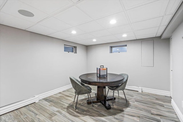 dining room with hardwood / wood-style flooring