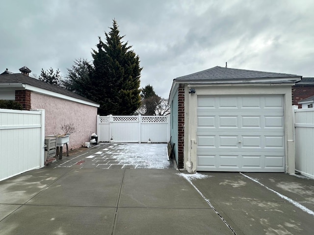 view of garage