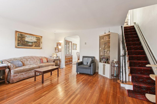 living room featuring hardwood / wood-style flooring