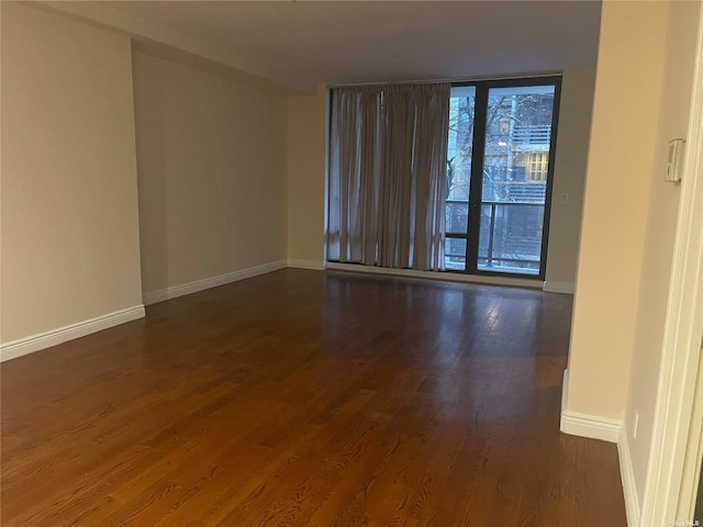 empty room featuring dark hardwood / wood-style flooring and plenty of natural light