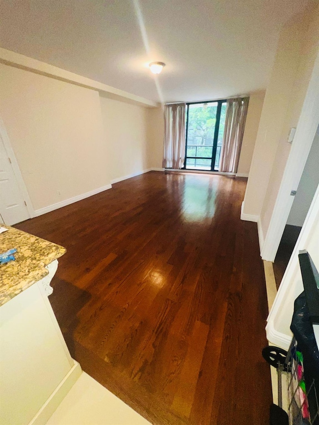 empty room featuring dark wood-type flooring