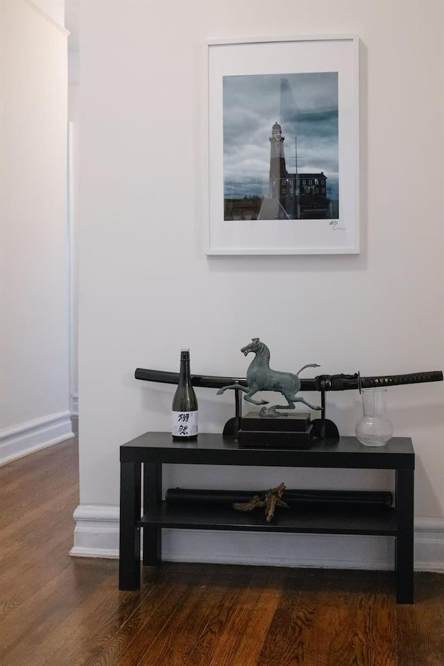 details featuring hardwood / wood-style flooring