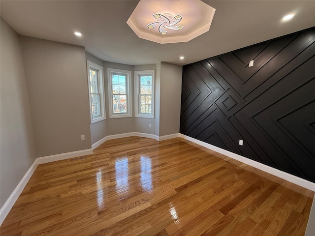 empty room featuring light wood-type flooring