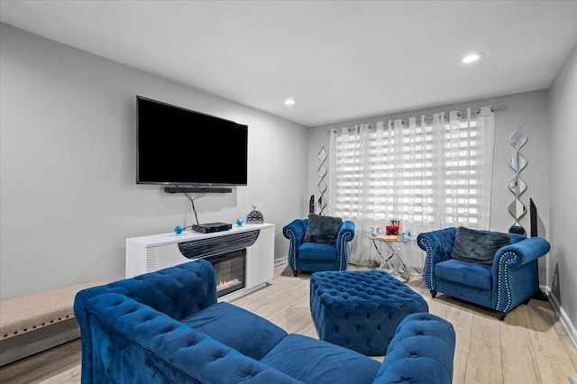 living room featuring light hardwood / wood-style flooring