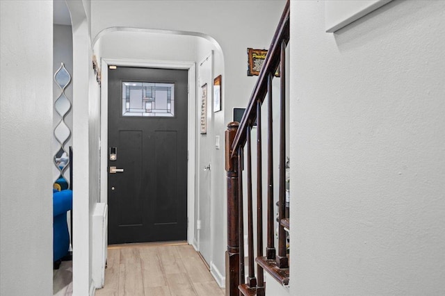 entryway with light wood-type flooring