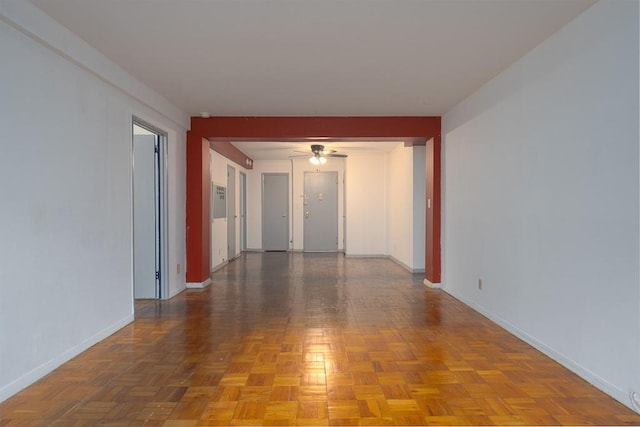 hallway with parquet floors