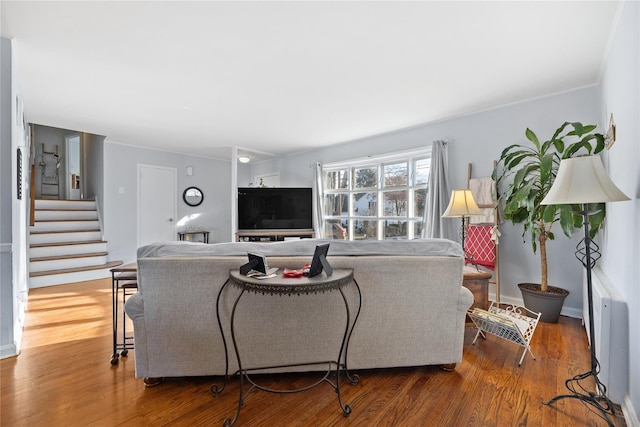 living room featuring hardwood / wood-style floors