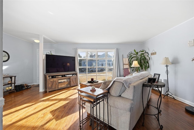 living room featuring hardwood / wood-style flooring