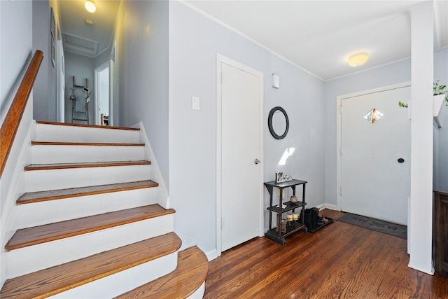 entryway featuring dark hardwood / wood-style flooring