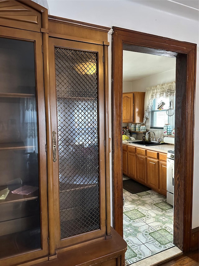 interior space featuring sink