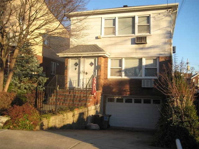 view of property featuring a garage