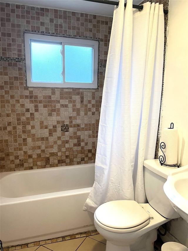16 Sagewood Dr, Shirley, NY 11967 - full bathroom featuring toilet, tile patterned floors, and shower / tub combo