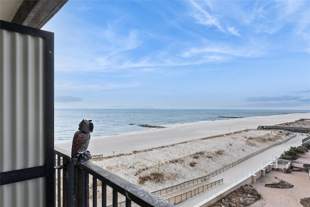 view of water feature featuring a view of the beach