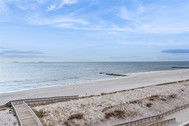 water view featuring a beach view