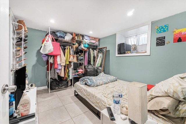 view of tiled bedroom