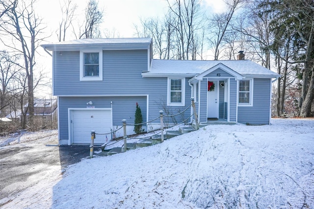 view of front facade with a garage