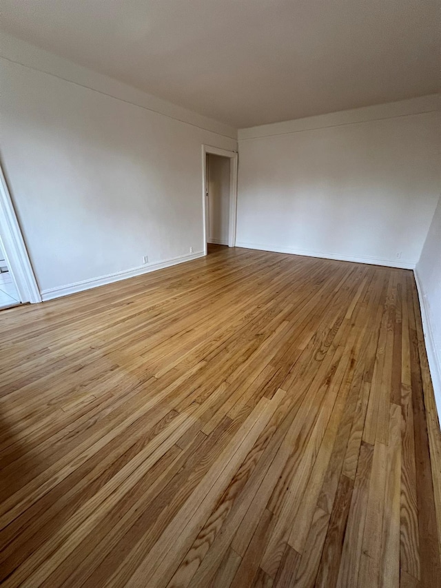 spare room with light hardwood / wood-style floors