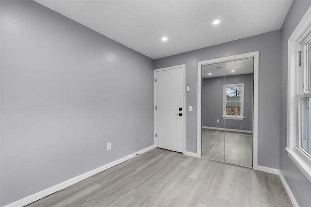 interior space featuring light hardwood / wood-style flooring