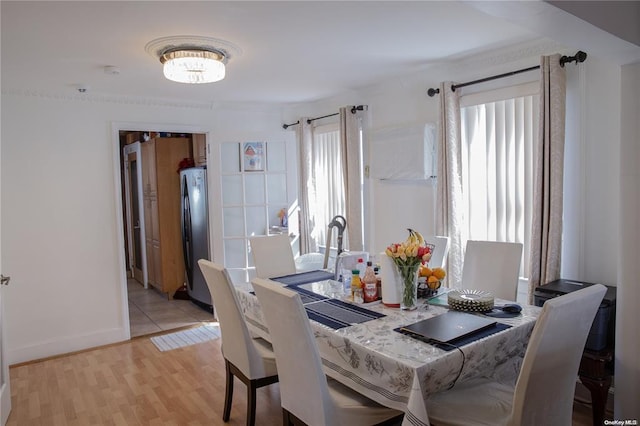 dining area featuring light hardwood / wood-style floors