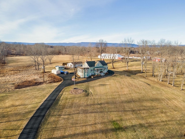 bird's eye view with a rural view