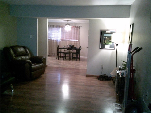 living room featuring hardwood / wood-style flooring